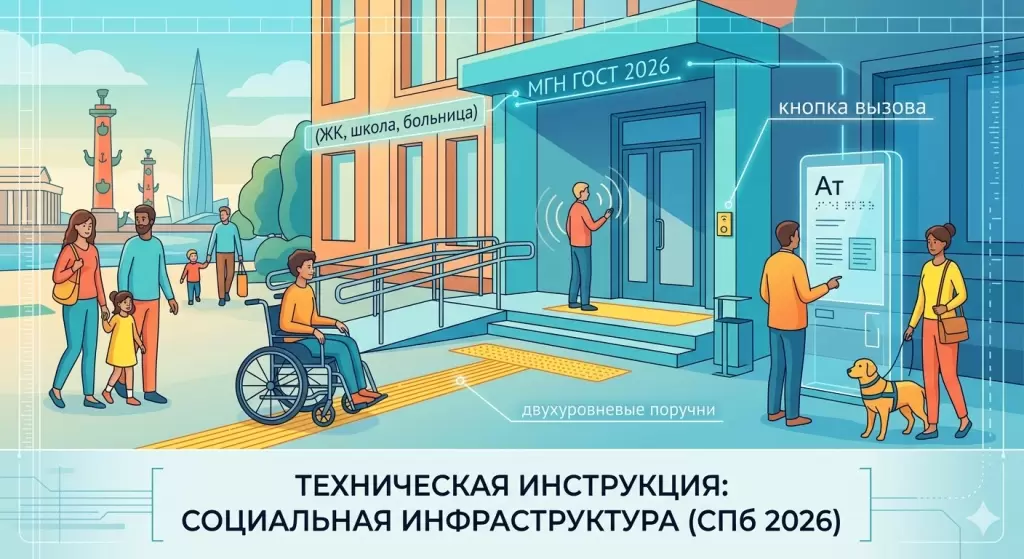 Оборудование «Доступная среда»: Технический регламент и нормы оснащения объектов МГН (СПб 2026)