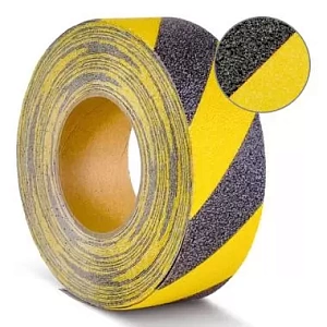 Предупреждающая лента противоскользящая 100мм х 18,3м 