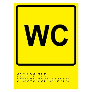 Тактильная пиктограмма "Туалет" с шрифтом Брайля 100х150мм