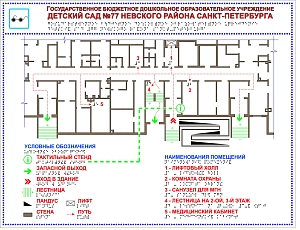 Тактильная мнемосхема движения для инвалидов 470х610мм, ПВХ